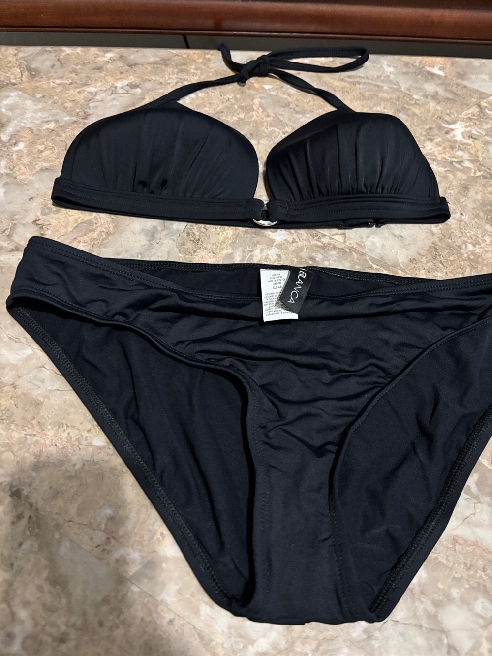 La Blanca Black Halter Bikini Set